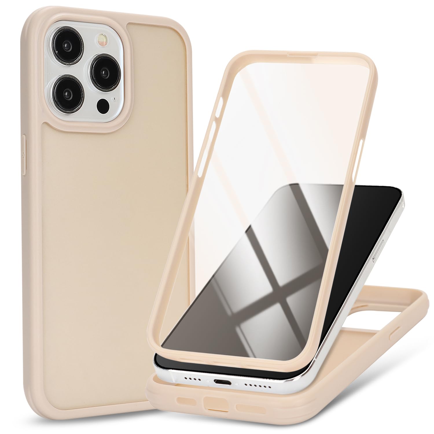 Amazon.co.jp: Lipvina iPhone 15 Pro Max用ケース 両面強化ガラス全面